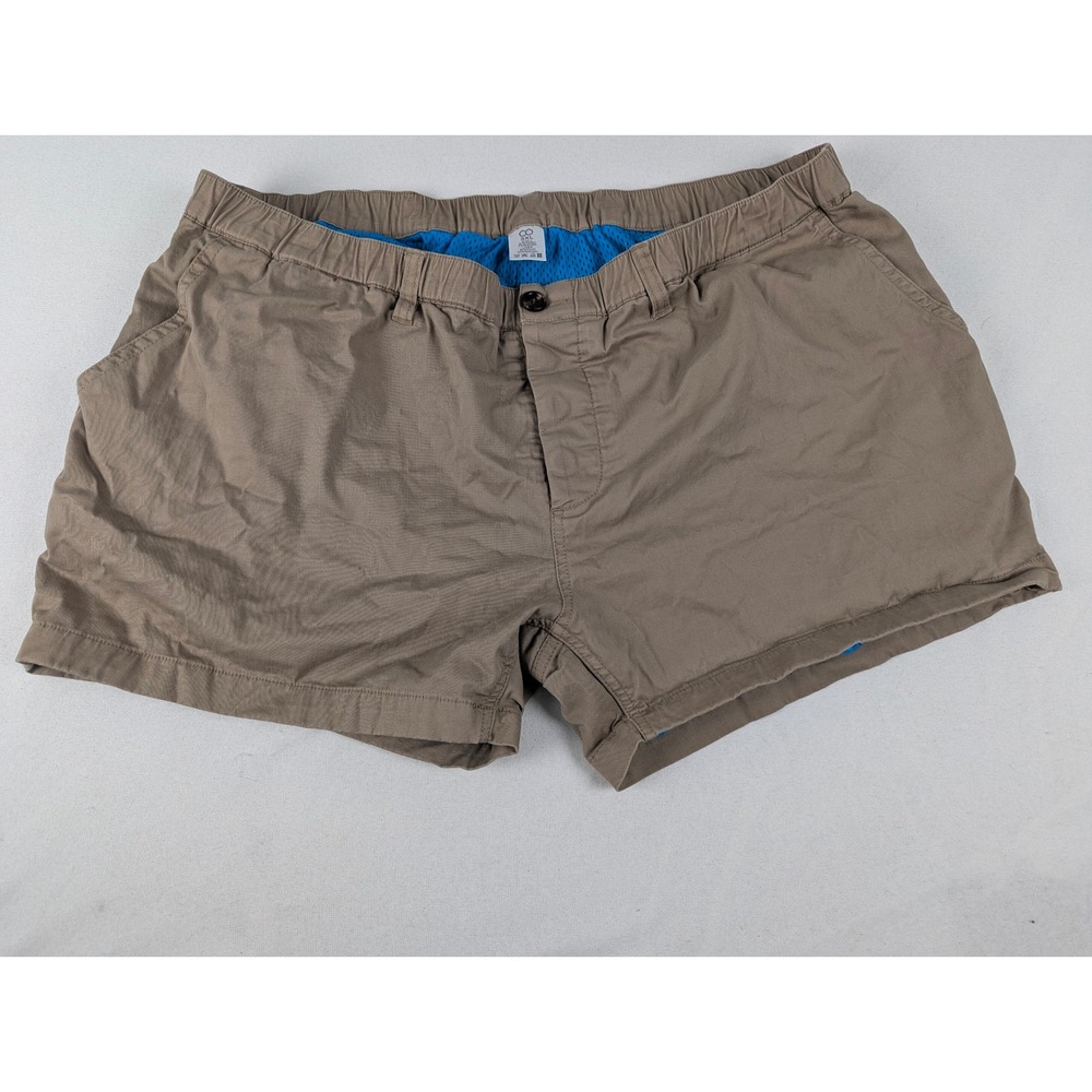 Woof Clothing Commando Mens shorts 3xl Khaki Lined 5.5" Gym Workout Performance